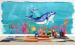 Marine life-Whale Nemo Sea Horse swimming in the ocean