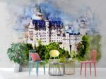 Castle in watercolor-Art facade