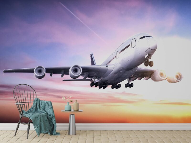 Air Engines- Airplane taking off from the airport