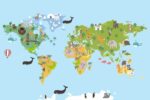 Animal World map-colorful kids Map