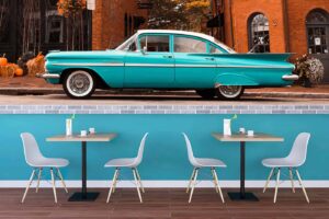 Big Blue Vintage Car