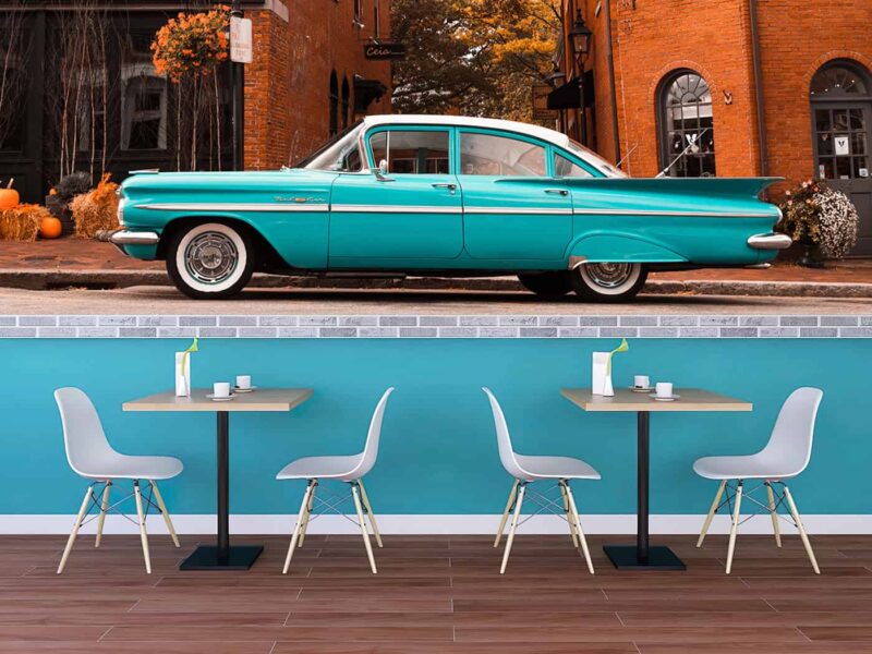Big Blue Vintage Car