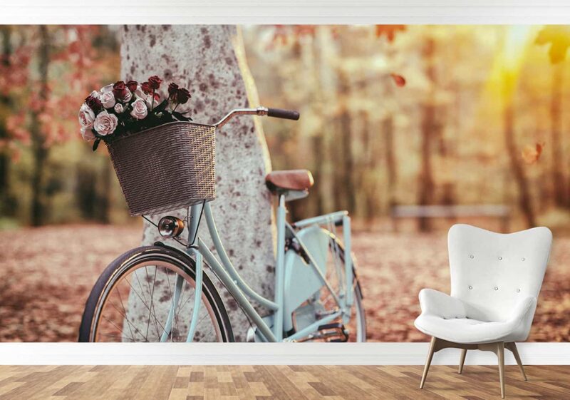 Blue Bicycle beside a tree