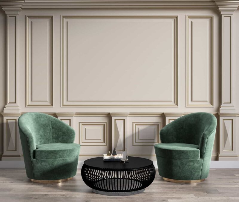Classic Interior Wall with straight moulding