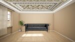 Classic ceiling –gilded ornate moulding-3D rendering