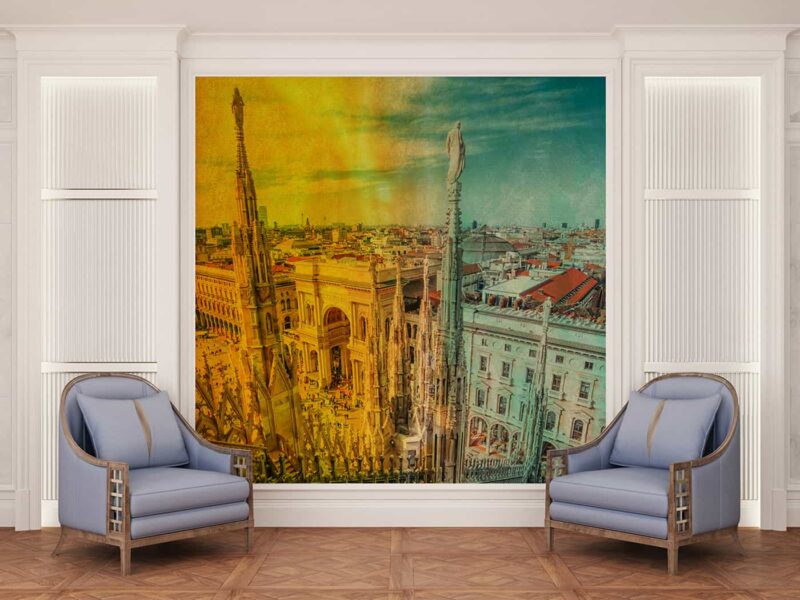 Europe architecture in dual shades artwork