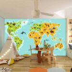 World Continents with Flora and Fauna