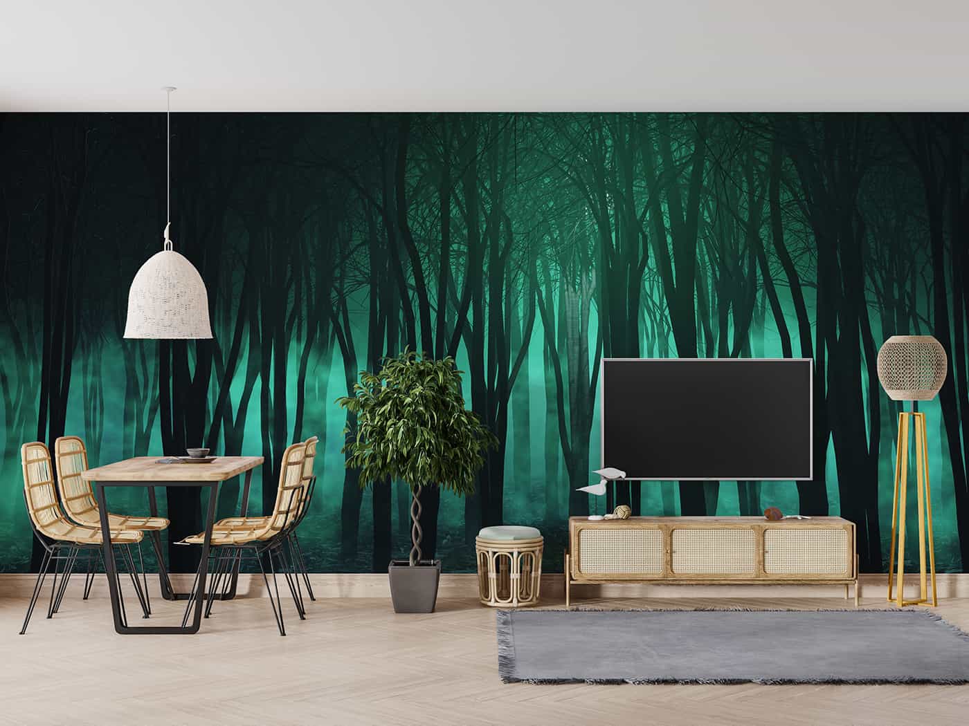 Enchanted forest-Green - WallCurry Enchanted forest-Green - WallCurry