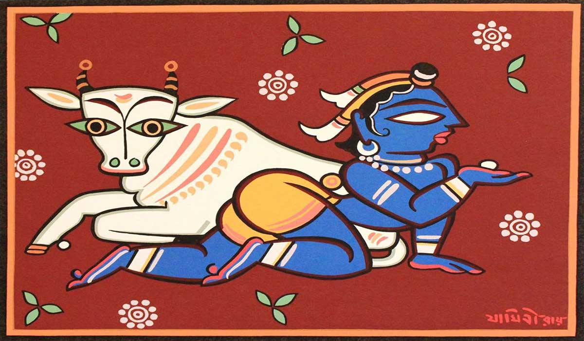 lord krishna canvas paintings