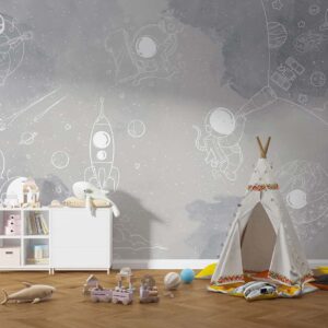 Cute Astronauts in Space-Grey