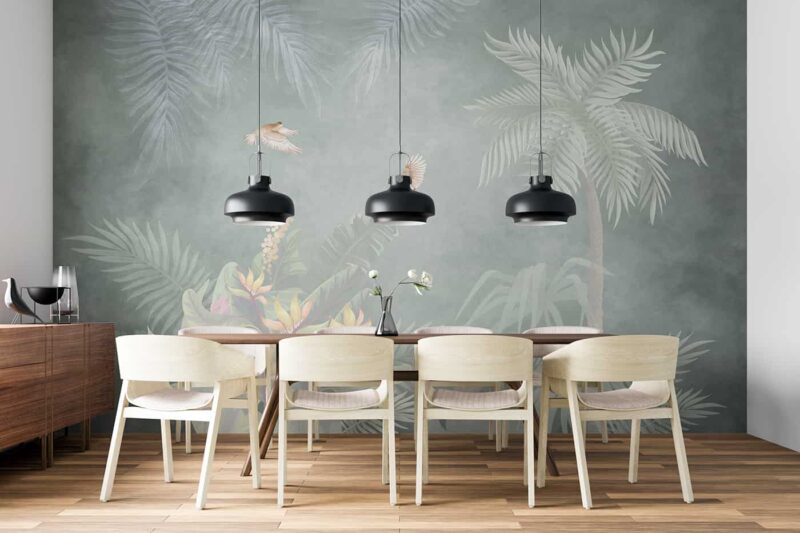 Tropical art background Diningroom wallpaper 5