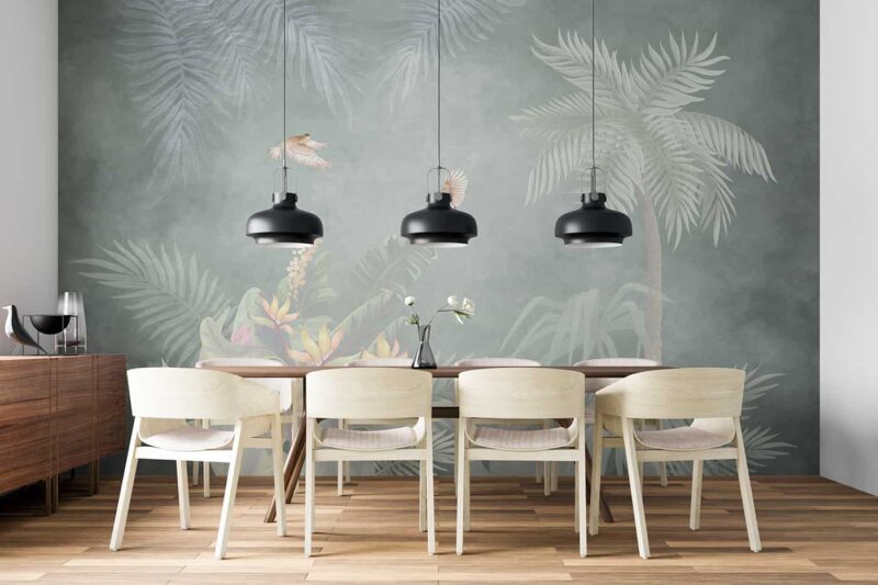 Tropical art background Diningroom wallpaper 5