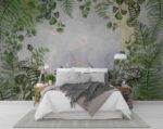 Hand painted tropical plant art design Bedroom wallpaper 3