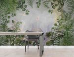 Hand painted tropical plant art design Livingroom wallpaper 1