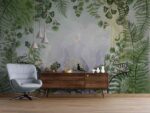 Hand painted tropical plant art design Livingroom wallpaper 5