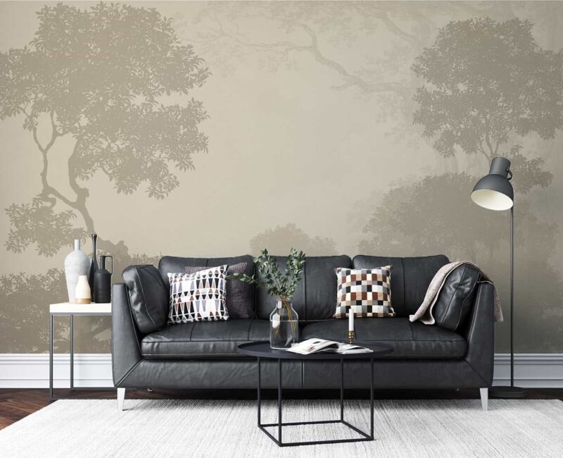 Sepia Jungle trees Livingroom wallpaper 3