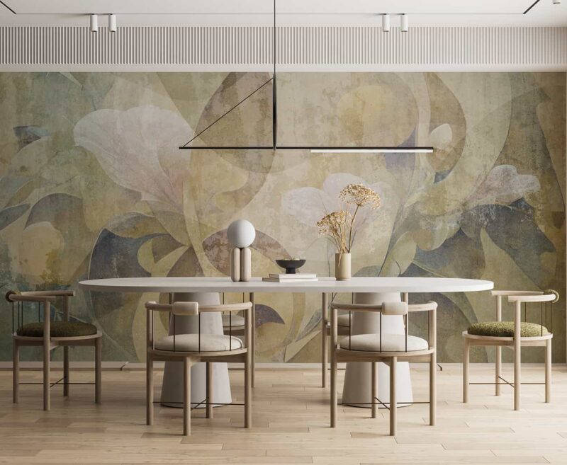 Art nouveau style tropical art Diningroom wallpaper 5