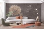 Dandelion seeds fly from flower Livingroom wallpaper 1