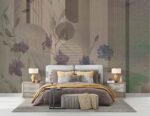 Florals on an abstract background Bedroom wallpaper 1