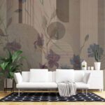 Florals on an abstract background Livingroom wallpaper 4