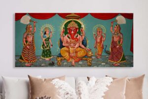 Vermillion Ganesha painting -1