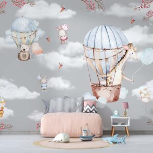 In the clouds-Giraffe with Balloon