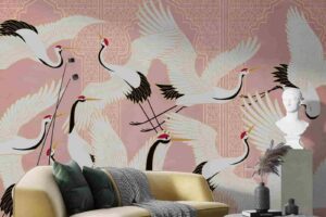 White Heron Wallpaper Mural