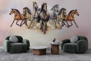 Vaastu Seven Galloping Horses WallMural