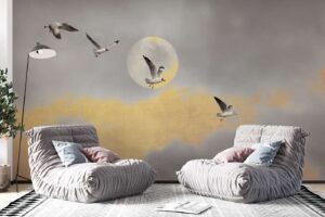 Flying Seagulls Wallpaper Mural