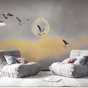 Flying Seagulls Wallpaper Mural