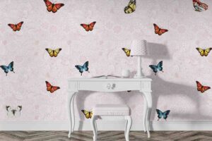 Fluttering colorful butterflies Wallpaper