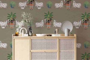 Traditional Pichwai- Shrinathji cows peacock trees