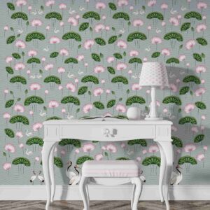 Pichwai Kamal Talai- Lotus in Pond Wallpaper Mural
