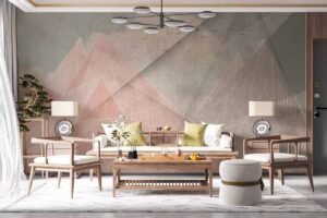 Abstract Geometric Mountain Wallpaper Mural