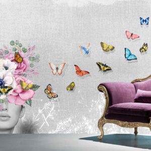 Abstract Feminine Wallpaper Mural for Creative Living Spaces