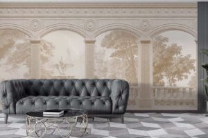 3D Arch & Fountain Wallpaper  European Architecture Wall Design for Luxury Interiors