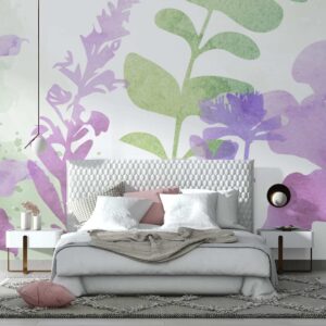 Swaying Pastel Floral Wallpaper Mural -Design1
