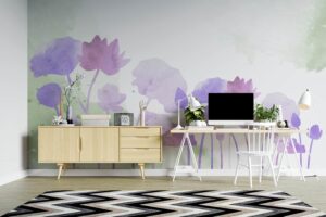 Swaying Pastel Floral Wallpaper Mural -Design2