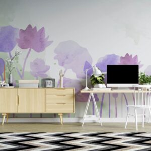 Swaying Pastel Floral Wallpaper Mural -Design2