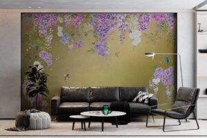 Wisteria & Butterfly Mural