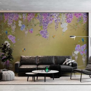 Wisteria & Butterfly Mural