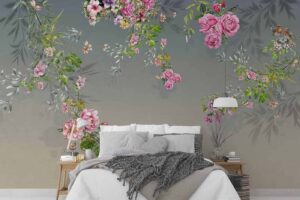 Gradient Floral Wallpaper Mural