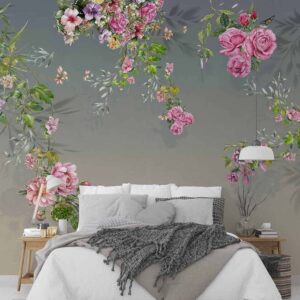 Gradient Floral Wallpaper Mural