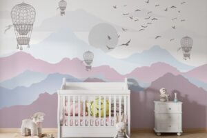 Pastle Mountains and Hot Air Baloons