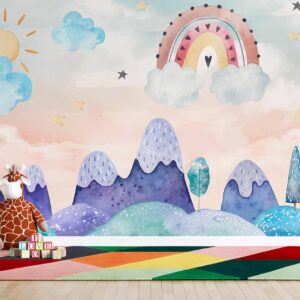 Once upon a Time-Rainbow Mountains Trees Cloud Sun