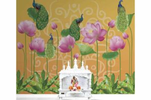 Peacocks on Blooming Lotuses