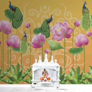 Peacocks on Blooming Lotuses
