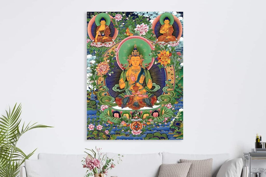 Buddha painting from Wall Curry symbolizing peace, mindfulness, and calming spiritual energy as per Vastu Shastra
