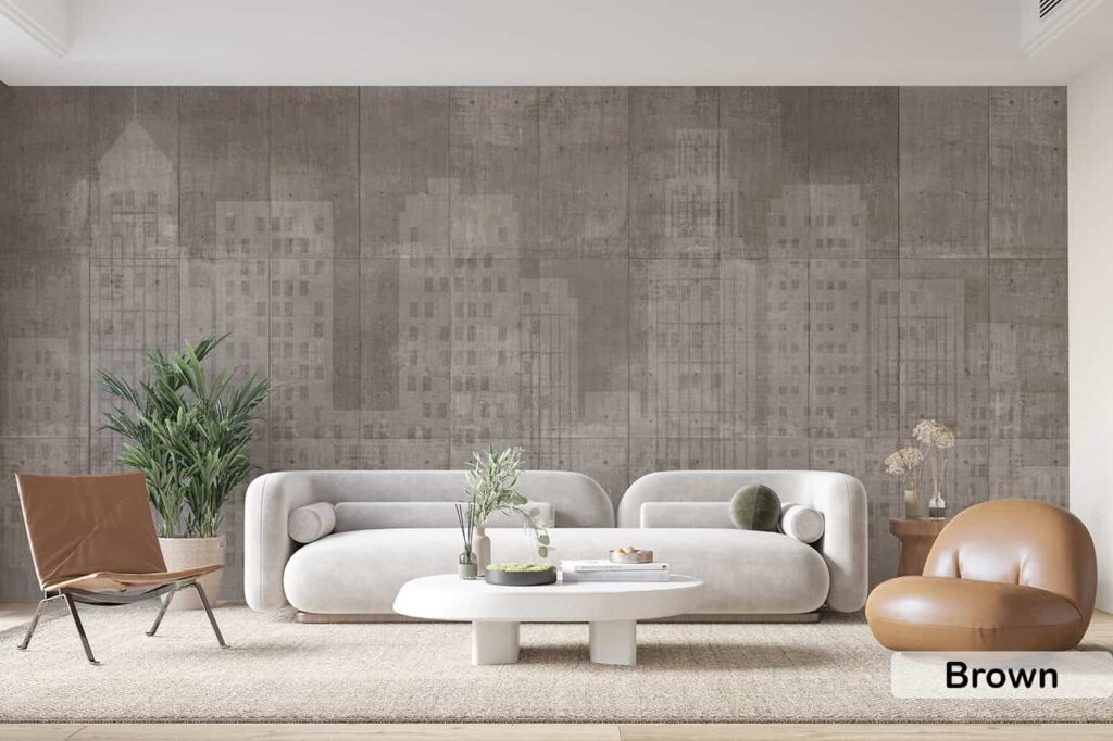 concrete cityscape wall mural