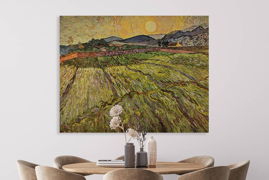 Rising sun painting by Wall Curry symbolizing new beginnings, optimism, success, and vibrant positive energy